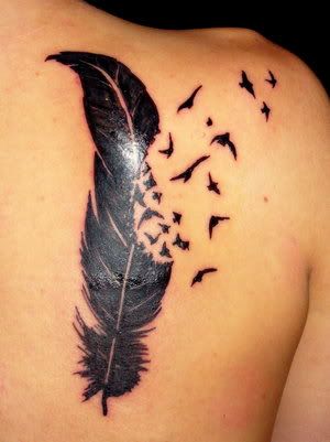 latest tattoos. feathers tattoo.
