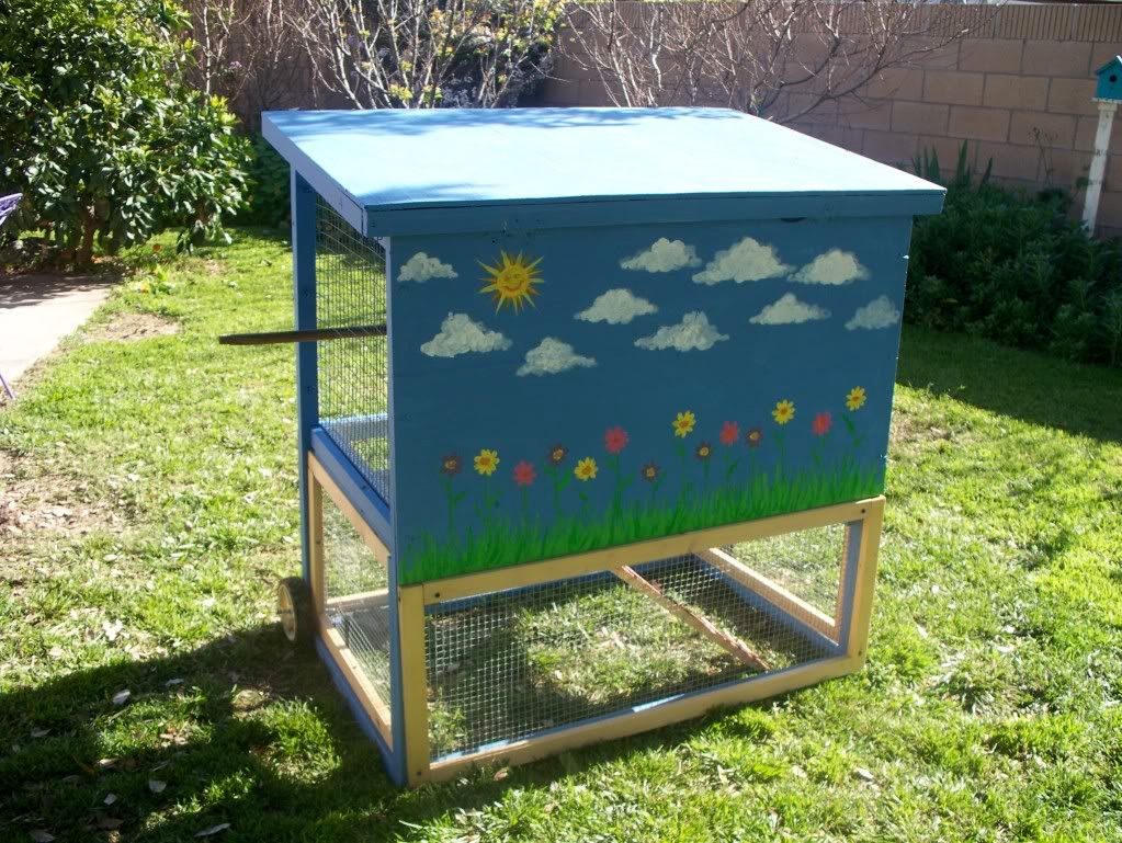 100_1863.jpg mural on rabbit hutch tractor picture by GardenNerd