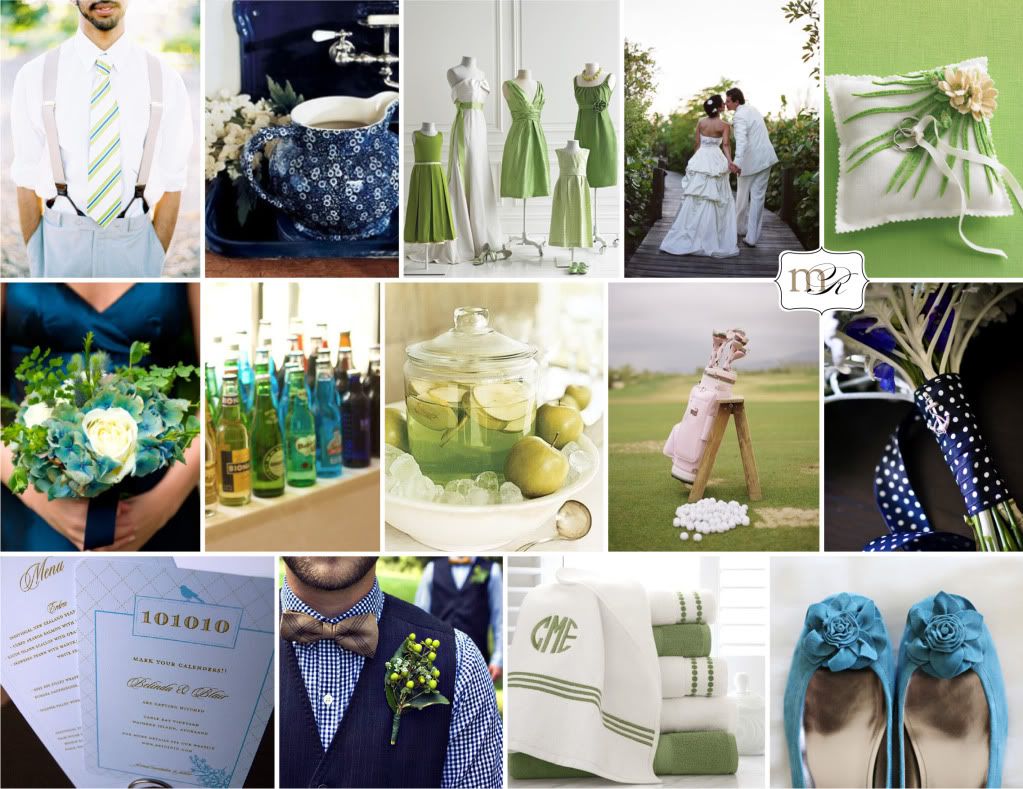 blue and green wedding theme