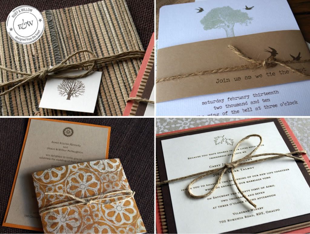 simple rustic wedding invitations