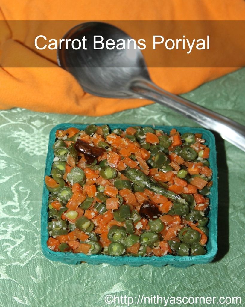 Carrot beans poriyal, carrot beans stir fry recipe carrot beans fry