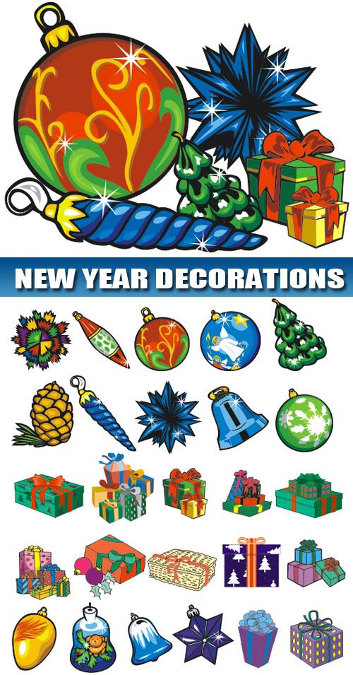 New Year vector decorations sharegraphic.com