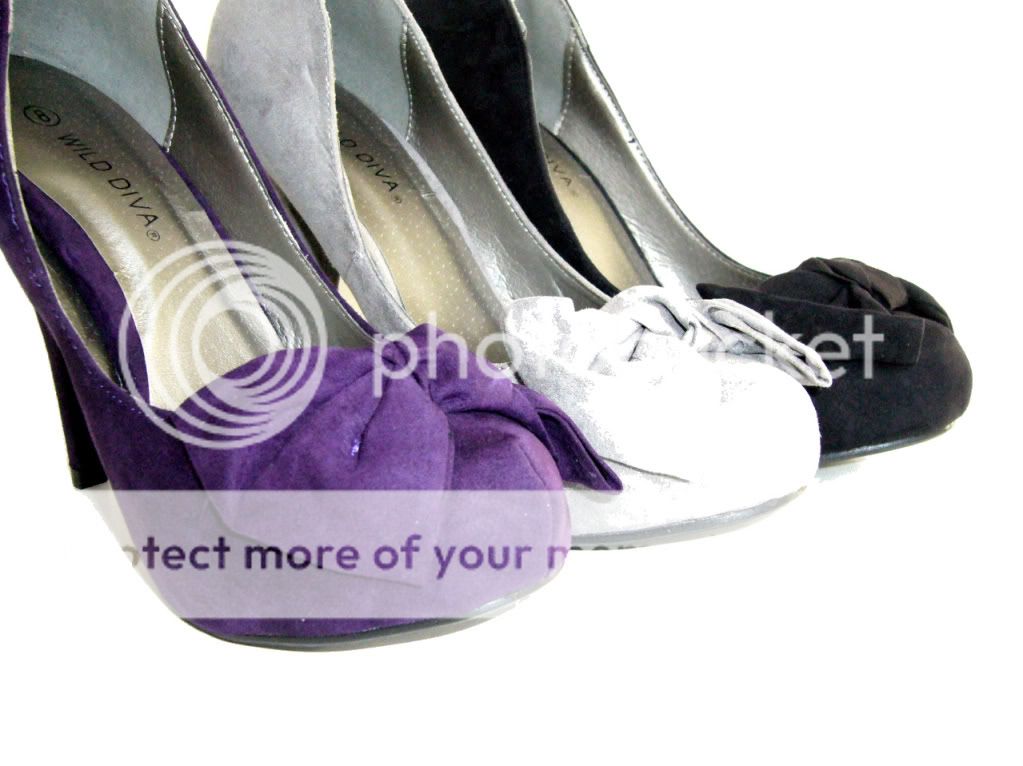 NEW Purple Closed Toe Suede Bow tie Dress Pumps Shoes  