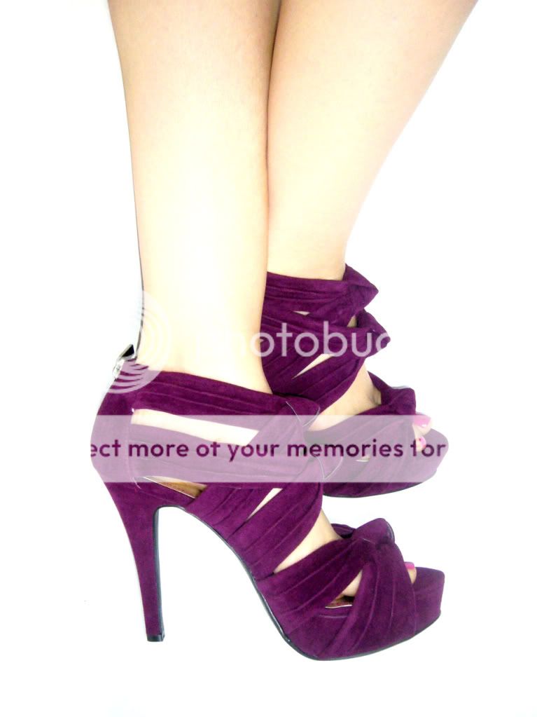 New Purple Suede Peep Toe Platform Sandals Dress Pumps