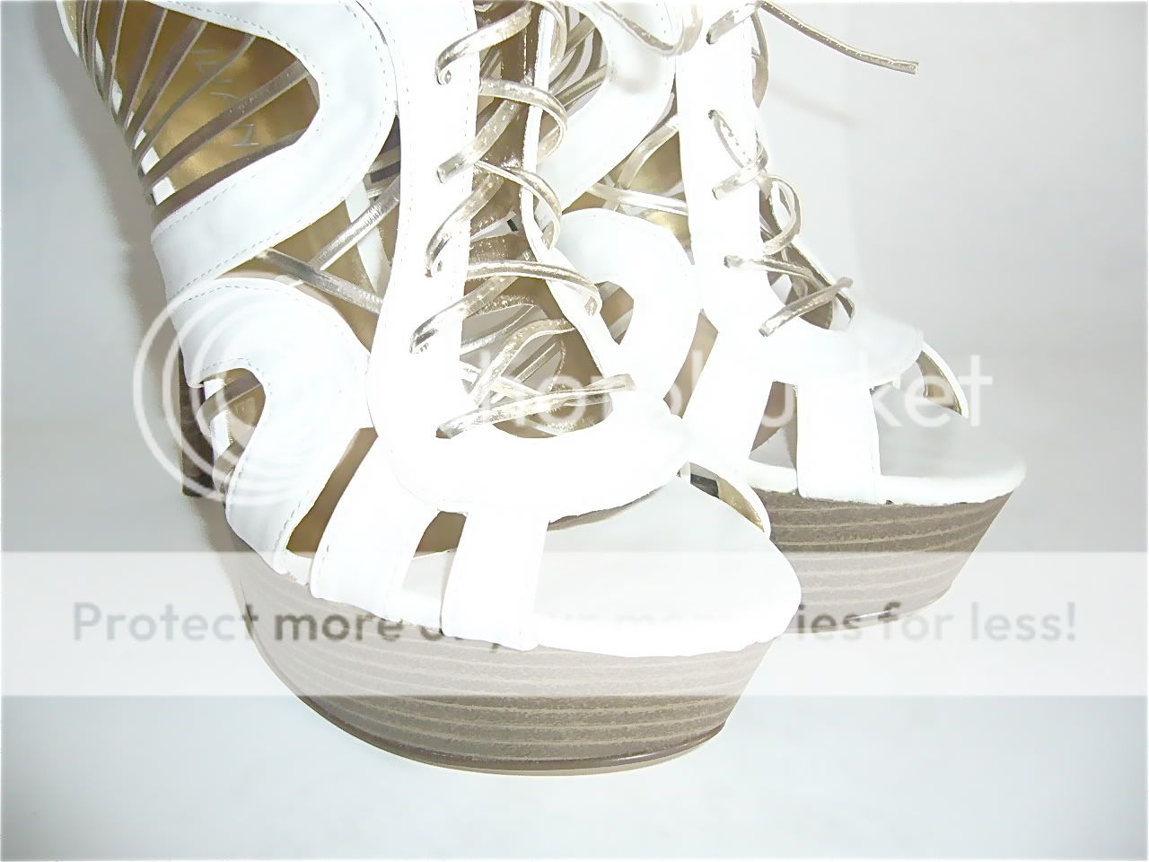 NEW White Strappy Platform Dress Heels Sandals shoes  