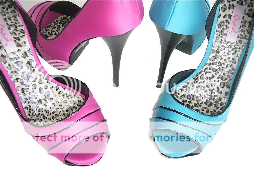 New Fuschia Peep Toe Platform Satin Dress shoes Pumps  