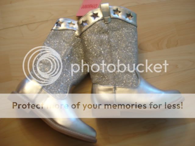   SILVER Star GLITTER Cowboy Cowgirl BOOTS 10 HALLOWEEN COSTUME  