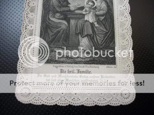SPLENDID*HEALING FAMILY*Antique GERMAN LACE HOLY CARD  