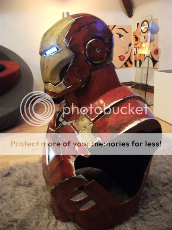 custom iron man battle damage bust